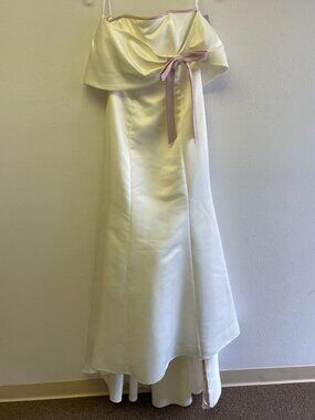 NWT Jessica McClintock Size 4 2pc Ivory & Mauve Satin Bridal Gown